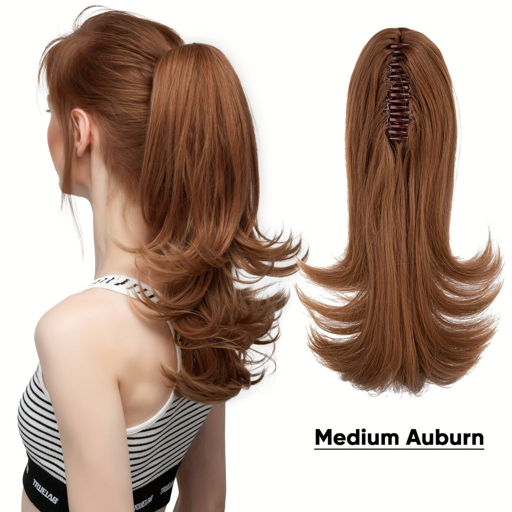 14Inch Long Curly Wave Premium Claw Ponytail Clip In Hair Extensions Pony Tail Hairpiece for Women Hair Accessories Synthetic Hair